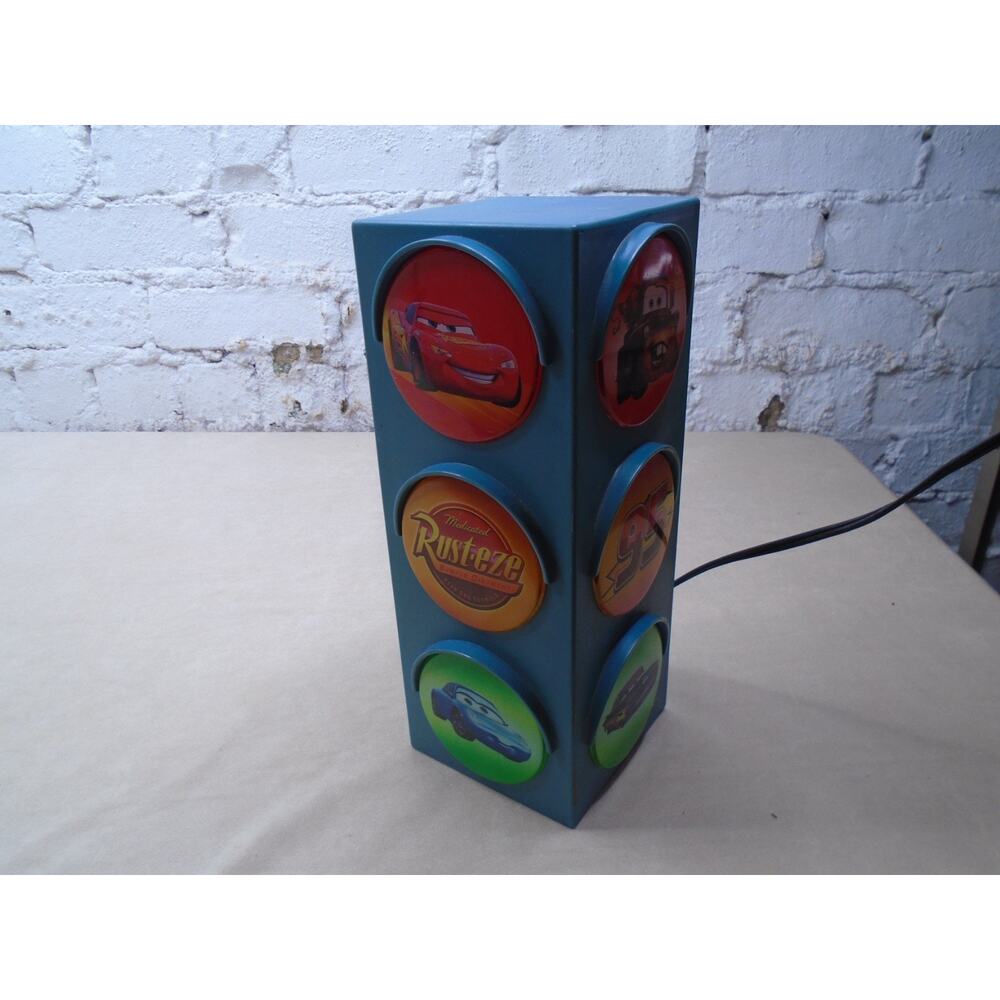 Disney Pixar Cars Lightning McQueen Mater Rusteeze Traffic Light Night Lamp 12"!
